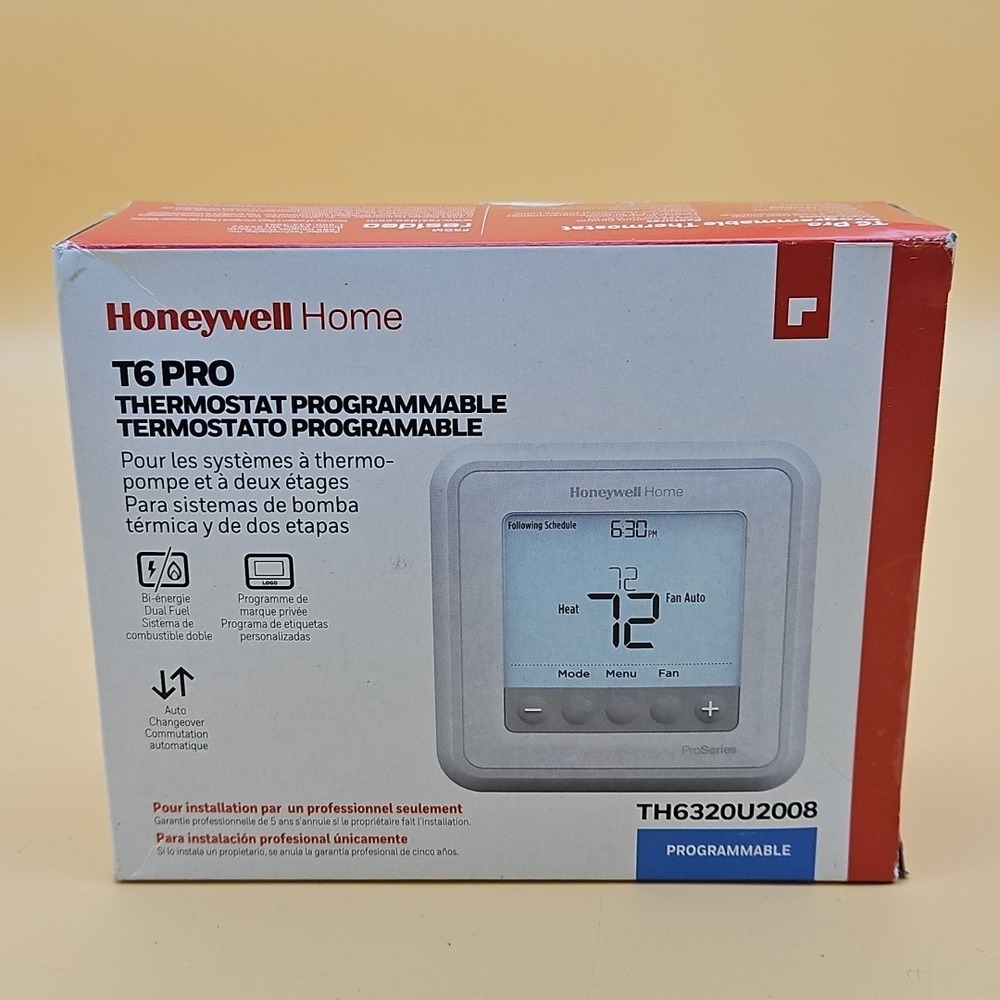 Honeywell TH6320U2008 T6 Pro Programmable Thermostat 3H/2C Heat Pump 2H/2C HVAC